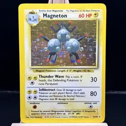 Magneton 9/102 Base Set Holo Rare Pokemon Card 1999 WOTC TCG Vintage Pokemon - Image 1