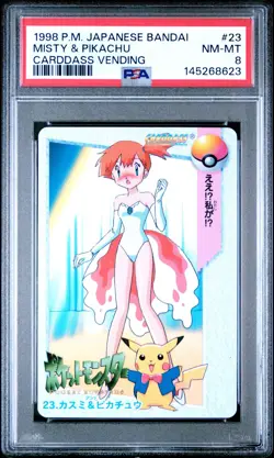 PSA 8 Misty & Pikachu Bandai Carddass Vending 23 Pokemon Card Japanese 1998 SEXY - Image 1