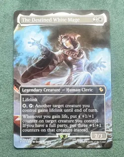 MTG Final Fantasy - The Destined White Mage R 0444 Borderless Non Foil NM - Image 1