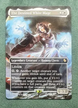 MTG Final Fantasy - The Destined White Mage R 0444 Borderless Non Foil NM - Image 2