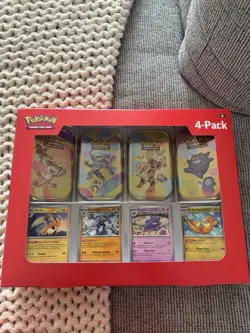 Pokemon 4 Mini Tins + 4 Promo Cards Bundle - 151 SAMS CLUB EXCLUSIVE | IN HAND - Image 1
