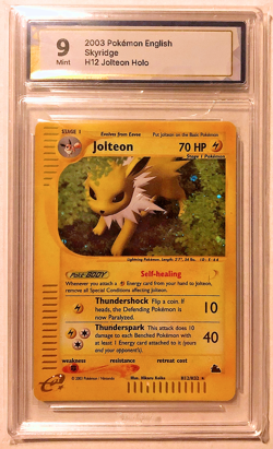 Pokemon 2003 Skyridge Jolteon Holo Rare #H12 Graded Mint 9 - H12/H32 - Image 1