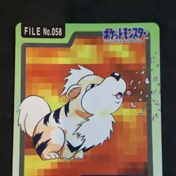 Pokemon Growlithe No. 058 Bandai Carddass Pocket Monsters Japan Light Played - Image 2