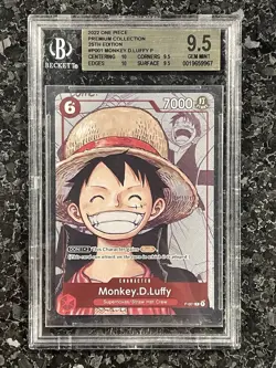 Monkey.D.Luffy (Alternate Art) P-001 One Piece Promotion Cards Foil BGS 9.5 - Image 1