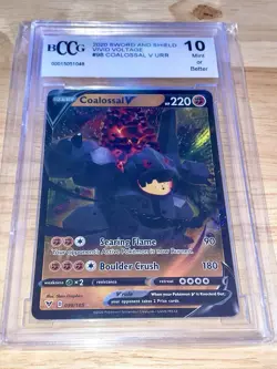 Pokemon Sword & Shield Vivid Voltage 098/185 Coalossal V BCCG 10 Ultra Rare Card - Image 1