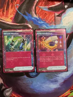 Pokemon TCG Miracle Headset Trainer Card 183 Scramble Switch Ace Spec 186 Lot 2 - Image 1