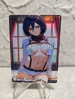 Mikasa Ackerman Trading Card Waifu Goddess Story Anime Girl holo Karte Manga - Image 1