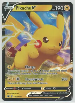 Pikachu V 2021 Pokemon SWSH Black Star Promo #SWSH061 - Image 1