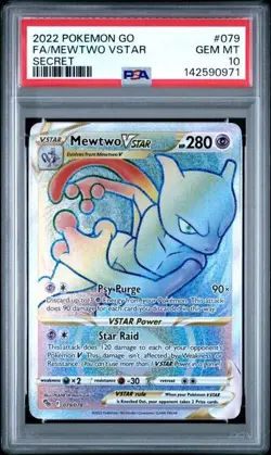 PSA 10 Mewtwo Vstar 079/078 Pokemon Go Rainbow Rare Secret - Image 1
