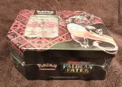 Pokemon TCG: Paldean Fates Shiny Charizard EX Tin Factory Sealed - Image 2