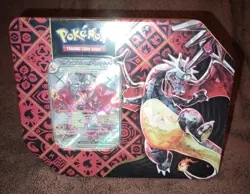 Pokemon TCG: Paldean Fates Shiny Charizard EX Tin Factory Sealed - Image 5