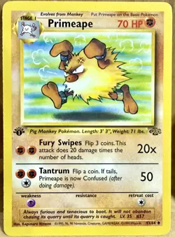 Primeape 43/64 Jungle Set 1st Edition Uncommon 1999 Vintage Pokemon TCG LP/MP - Image 1