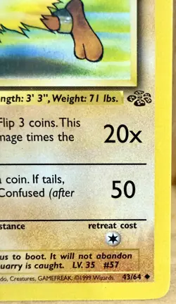 Primeape 43/64 Jungle Set 1st Edition Uncommon 1999 Vintage Pokemon TCG LP/MP - Image 4