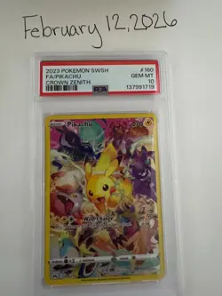 Pokemon TCG Pikachu 160/159 PSA 10 Gem Mint – Crown Zenith Secret Rare - Image 1