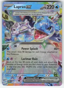 Lapras ex 032/142 Pokemon TCG SV07: Stellar Crown NM - Image 1