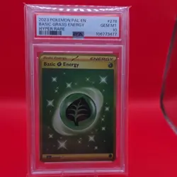 Pokemon TCG Basic Grass Energy 278/193 Paldea Hyper Rare PSA 10 Holo - Image 1