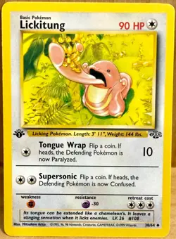 Lickitung 38/64 Jungle Set 1st Edition Uncommon 1999 Vintage Pokemon TCG - Image 1