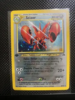 Pokemon Scizor 10/75 Neo Discovery First Edition Holo CLEAN Wizards Of The Coast - Image 1