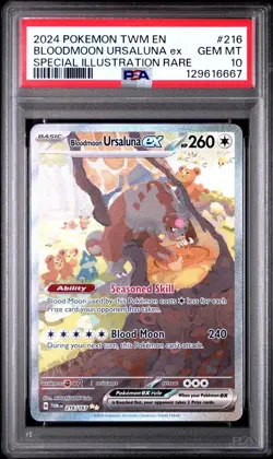 Pokemon Twilight Masquerade 216 Bloodmoon Ursaluna EX Special Illus. Rare PSA 10 - Image 1