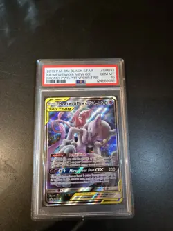 Pokemon Pm Sm Black Star Fa Mewtwo & Mew Gx Promo PWR Partnership PSA 10 Gem Mt - Image 1