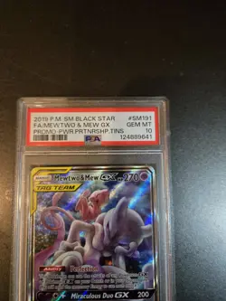 Pokemon Pm Sm Black Star Fa Mewtwo & Mew Gx Promo PWR Partnership PSA 10 Gem Mt - Image 3