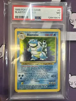 1999 Pokemon Base Set Blastoise Holo 2/102 PSA 7 NM - Image 1