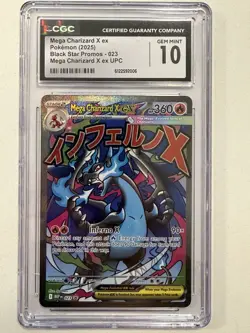 2025 POKEMON MEP EN-ME BLACK STAR PROMO #023 MEGA CHARIZARD X EX CGC 10 Gem Mint - Image 1