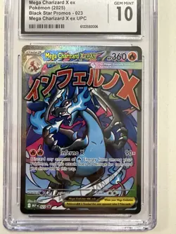 2025 POKEMON MEP EN-ME BLACK STAR PROMO #023 MEGA CHARIZARD X EX CGC 10 Gem Mint - Image 3