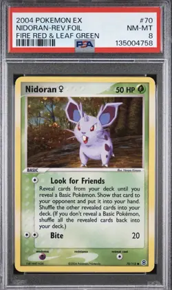 2004 Pokemon Nidoran #70 Reverse Foil Rev Holo PSA 8 NM-MT Fire Red Leaf Green - Image 1