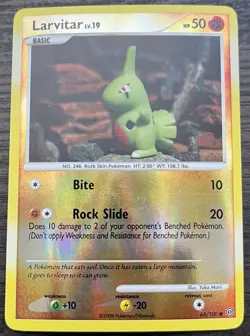 Larvitar 63/100 Pokemon TCG Diamond & Pearl Stormfront Reverse Holo MINT NM - Image 1