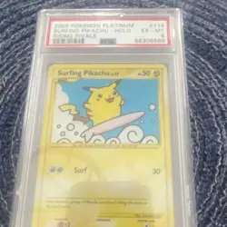 Pokemon Surfing Pikachu Rising Rivals Holo PSA 6 - Image 3