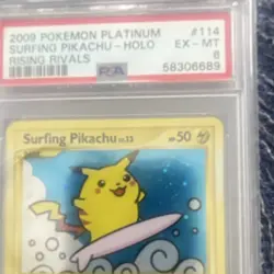 Pokemon Surfing Pikachu Rising Rivals Holo PSA 6 - Image 4