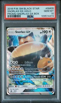 2016 Pokemon Snorlax GX Box Holo Black Promo Card PSA 10 🔥 Super Low Pop 🔥 - Image 1