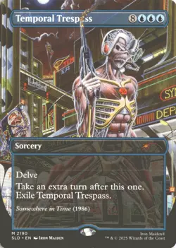 MTG Temporal Trespass (2190) *Non-Foil* Borderless Secret Lair Iron Maiden MT/NM - Image 1