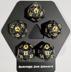 Yellow & Black Spindown Dice (Set of 5) [Avatar: The Last Airbender] MTG - Image 1