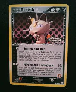 Pokemon Rocket's Meowth- #46/109- EX Team Rocket Returns- Reverse Holo-M/NM. - Image 2