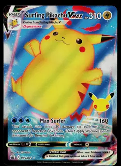 Pokemon Card - Surfing Pikachu VMAX Celebrations 009/025 Ultra Rare - Image 1