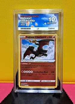 Pokemon TCG Radiant Charizard Crown Zenith Holo Card 020/159 Ace 10 Gem Mint - Image 1