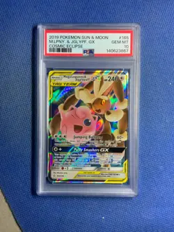 2019 Pokemon Sun Moon Cosmic Eclipse Mega Lopunny Jigglypuff GX #165/236 PSA 10 - Image 1