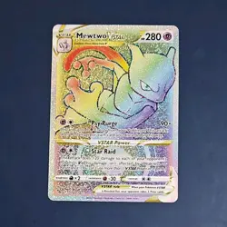 Pokemon Mewtwo VSTAR Full Art Secret Rare Holo 079/078 Pokemon GO 280 HP - Image 1