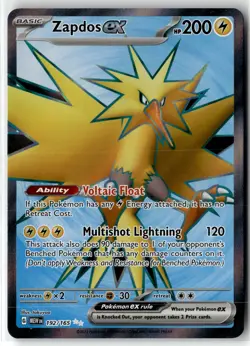 Zapdos ex ⭐ 192/165 Holo Ultra Rare 151 2023 Pokemon NM - Image 1