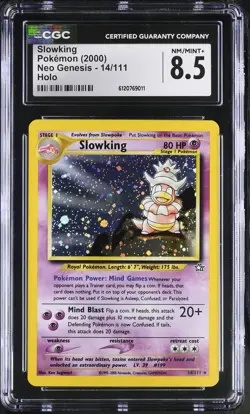 CGC 8.5 Slowking 14/111 Holo Neo Genesis Pokemon Card - Image 1