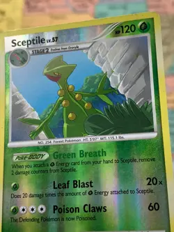 SHIPS SAME DAY Pokemon Card HP Sceptile LV.57 Rev Holo 30/99 Grass Type Rare - Image 2