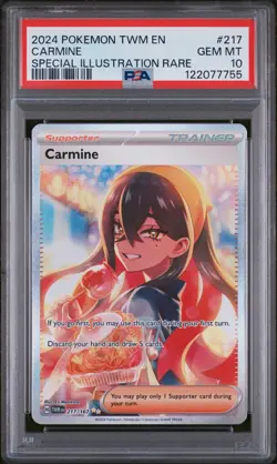 Pokemon TCG Trainer Carmine 217/167 Twilight Masquerade PSA 10 - Image 1