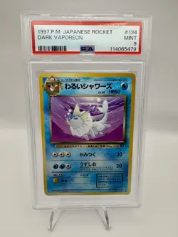 1997 POKEMON JAPANESE ROCKET #134 DARK VAPOREON PSA 9 - Image 1