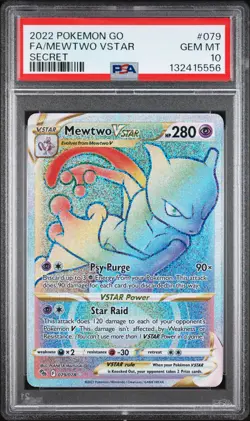 MEWTWO VSTAR Pokemon Go Holo Rare #079 PSA 10 [Nostalgium] - Image 1