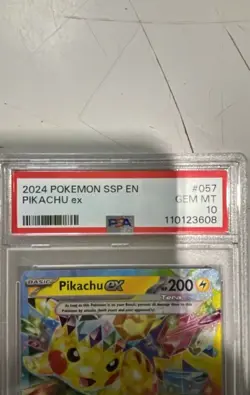Pokemon TCG - Surging Sparks English - Pikachu EX - #057 - PSA 10 - 057/191 - Image 1