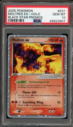 Pokemon Moltres ex Black Star Holo Promo #031 PSA 10 Gem Mint - Image 1