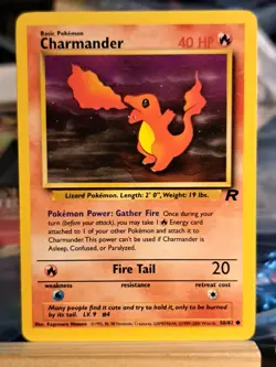 Charmander 50/82 Team Rocket (2000) Regular Vintage Pokemon - Image 1
