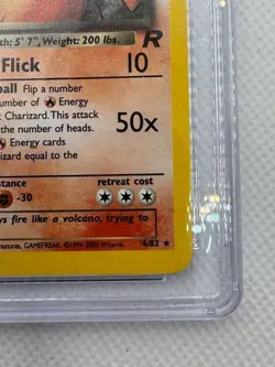 Pokemon Dark Charizard 2000 Vintage Team Rocket - 1st Ed. 4/82 Holo CGC 9 MINT - Image 3